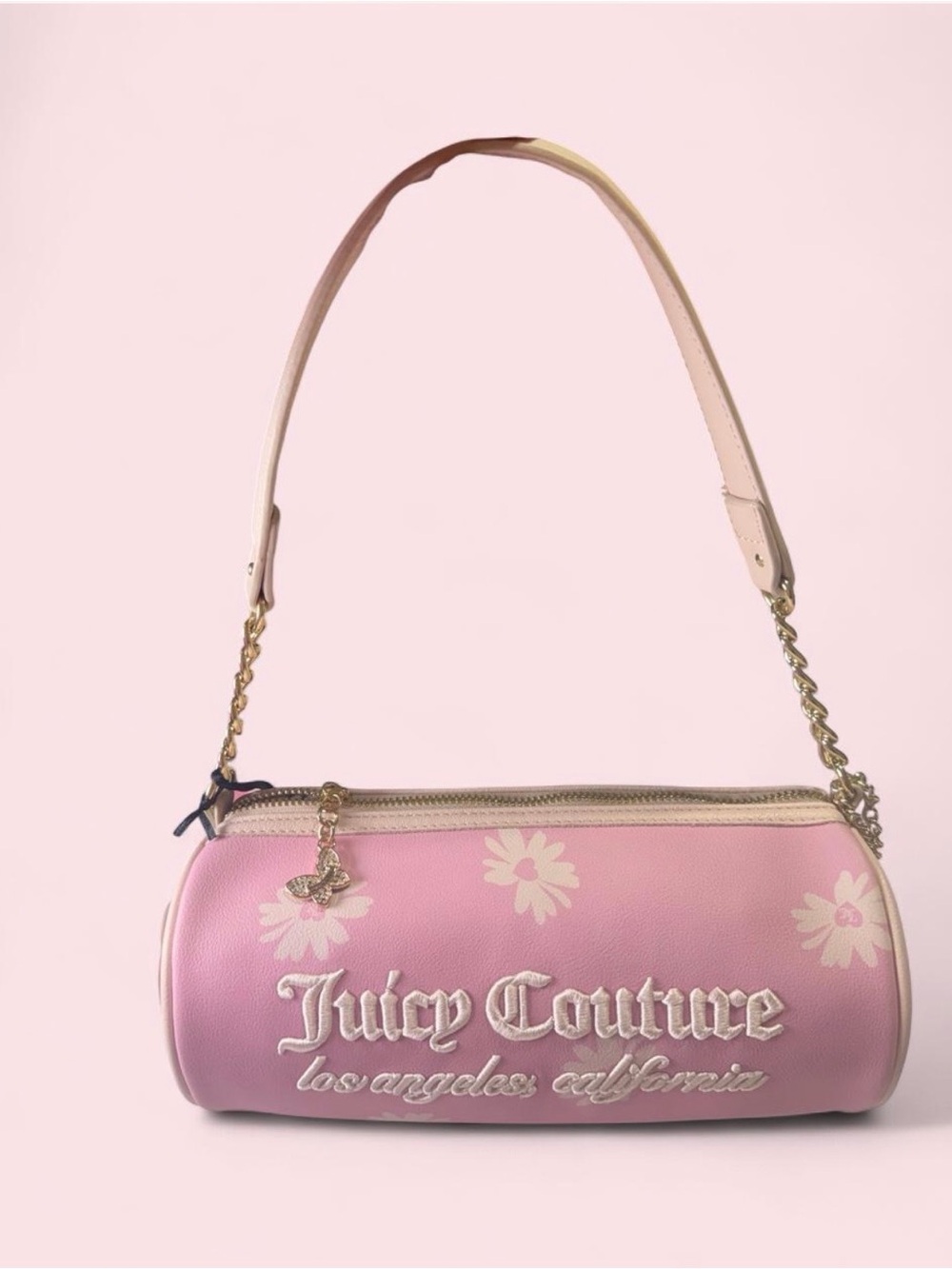 Juicy Couture Pink Floral Barrel Mini Shoulder Bag